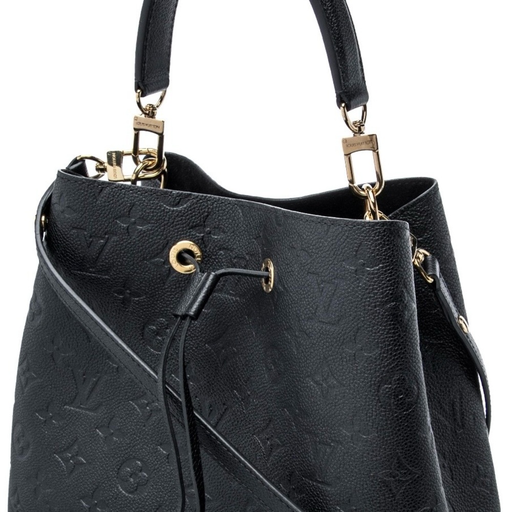 Black Designer Embossed Leather Shoulder Bag